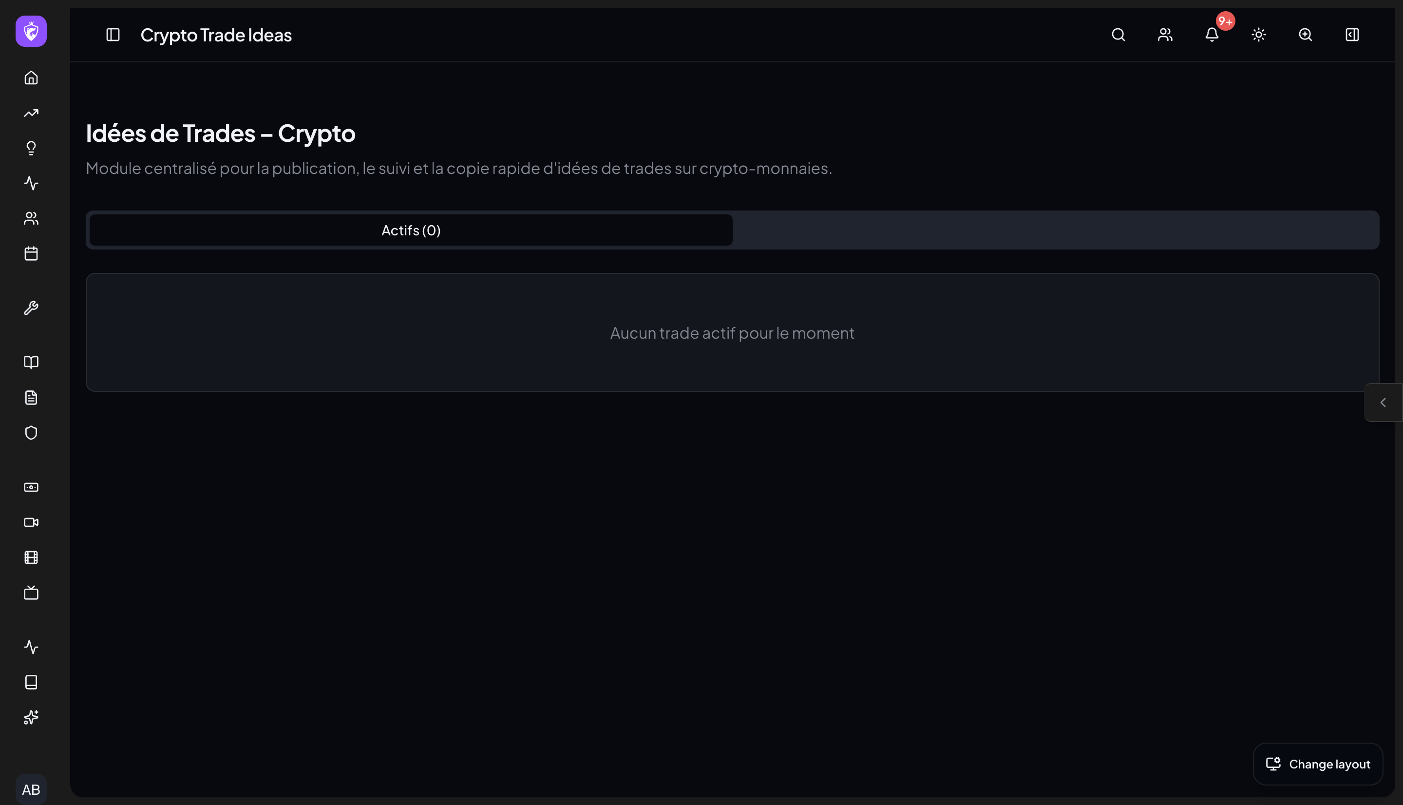 Crypto Trade Ideas inside WTE Toolbox